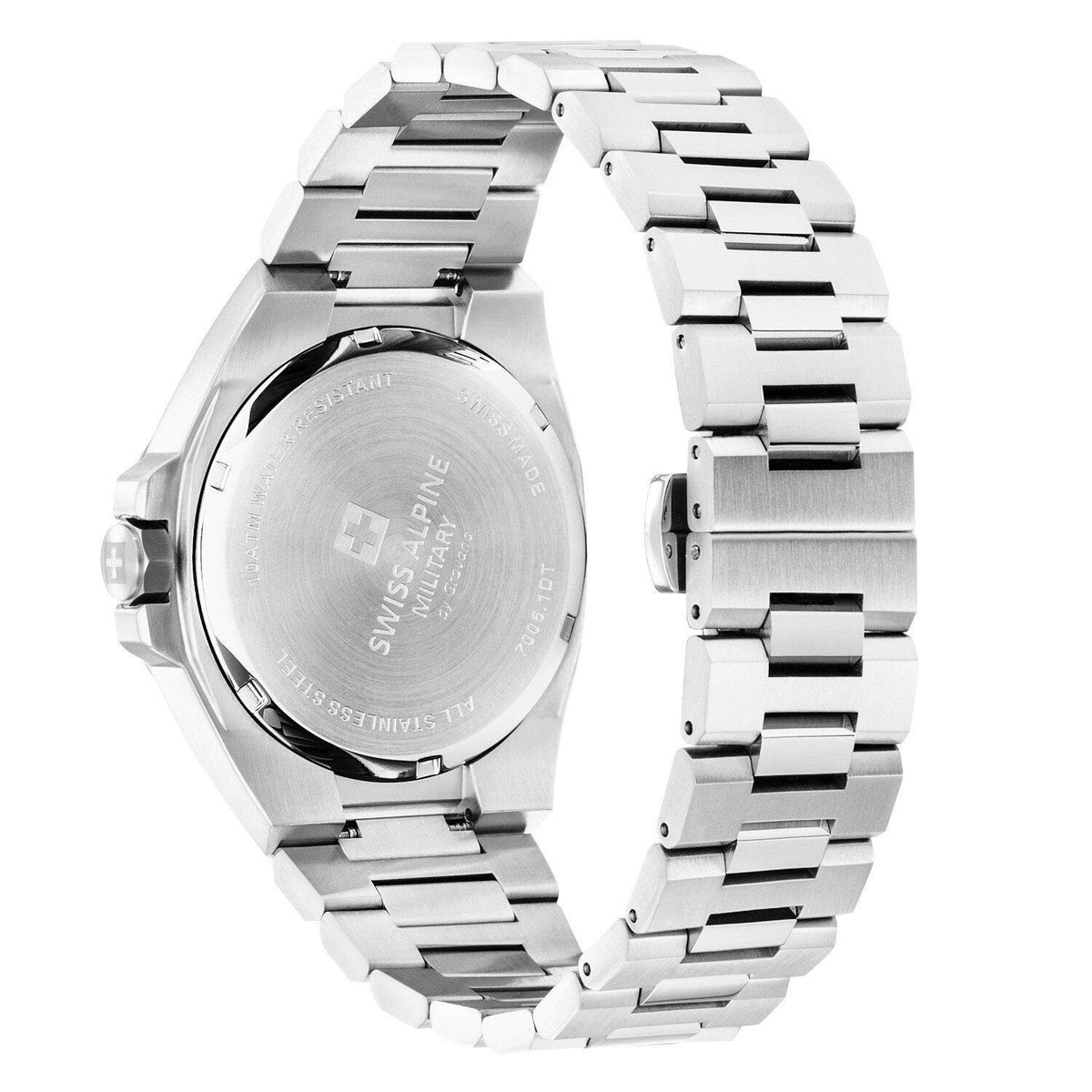 Swiss Alpine Military van Grovana Nautilus zwarte wijzerplaat quartz 7040.1134 100M herenhorloge