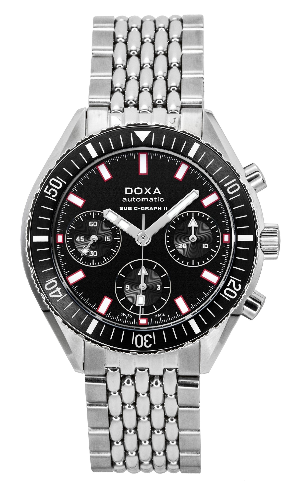 Doxa Sub 200 C-Graph II Sharkhunter zwarte wijzerplaat automatisch duiker 797.10.101.10 200M herenhorloge