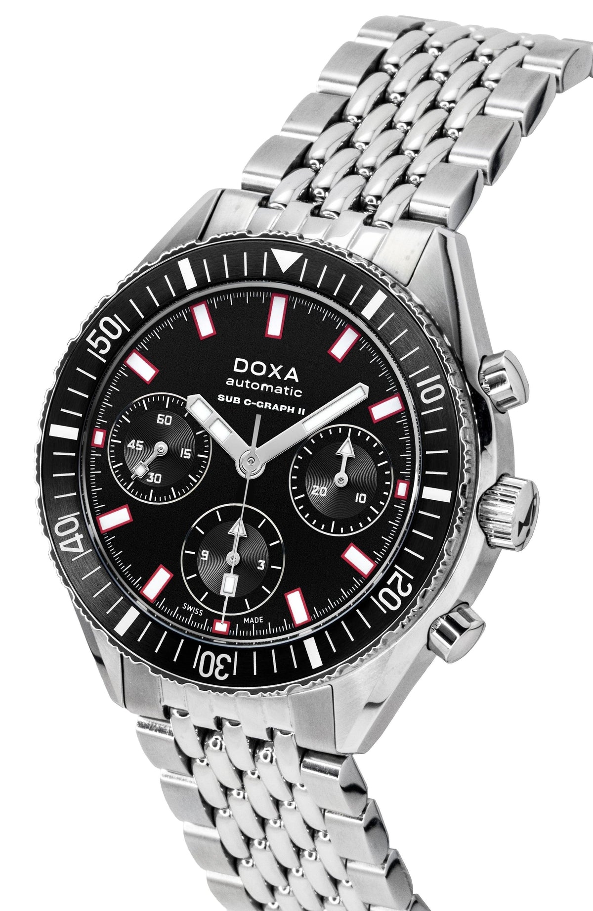 Doxa Sub 200 C-Graph II Sharkhunter zwarte wijzerplaat automatisch duiker 797.10.101.10 200M herenhorloge