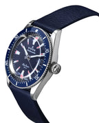 Edox Skydiver Limited Special Blue Dial Automatic Diver's 80131 3BUC BUICO 300M Men's Watch With Extra Strap