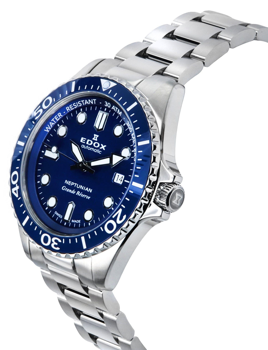 Edox Neptunian Grande Reserve Blue Dial Automatic Diver's 80801 3BUM BUIN 300M Men's Watch