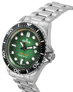 Edox Neptunian Grande Reserve Date Green Dial Automatic Diver's 80801 3VM VDN 300M Men's Watch