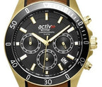 Westar Activ Chronograph Leather Strap Black Dial Quartz 90245GPN183 100M Men's Watch