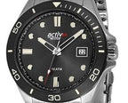 Westar Activ Sports Edelstahl Schwarz Zifferblatt Quarz 90250SBN903 100M Herrenuhr