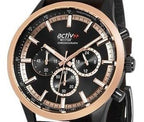 Westar Activ Chronograph Lederarmband Schwarzes Zifferblatt Quarz 90265BPN603 100M Herrenuhr