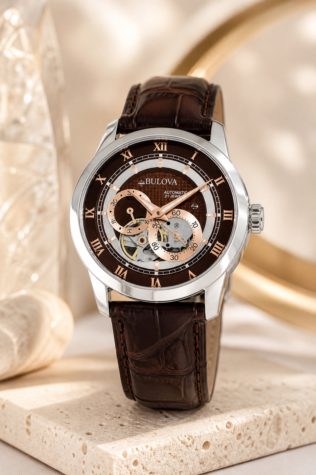 Bulova Sutton Brown Leather 96A120 - view 2