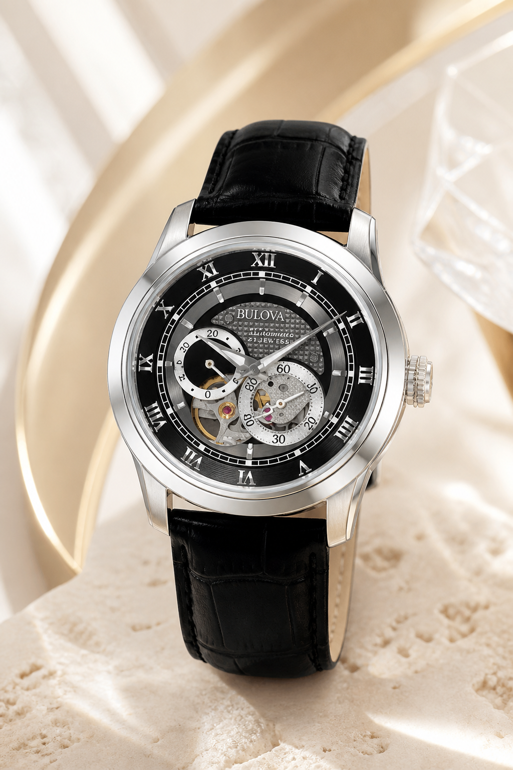 Bulova Sutton Black Leather 96A135 - view 2