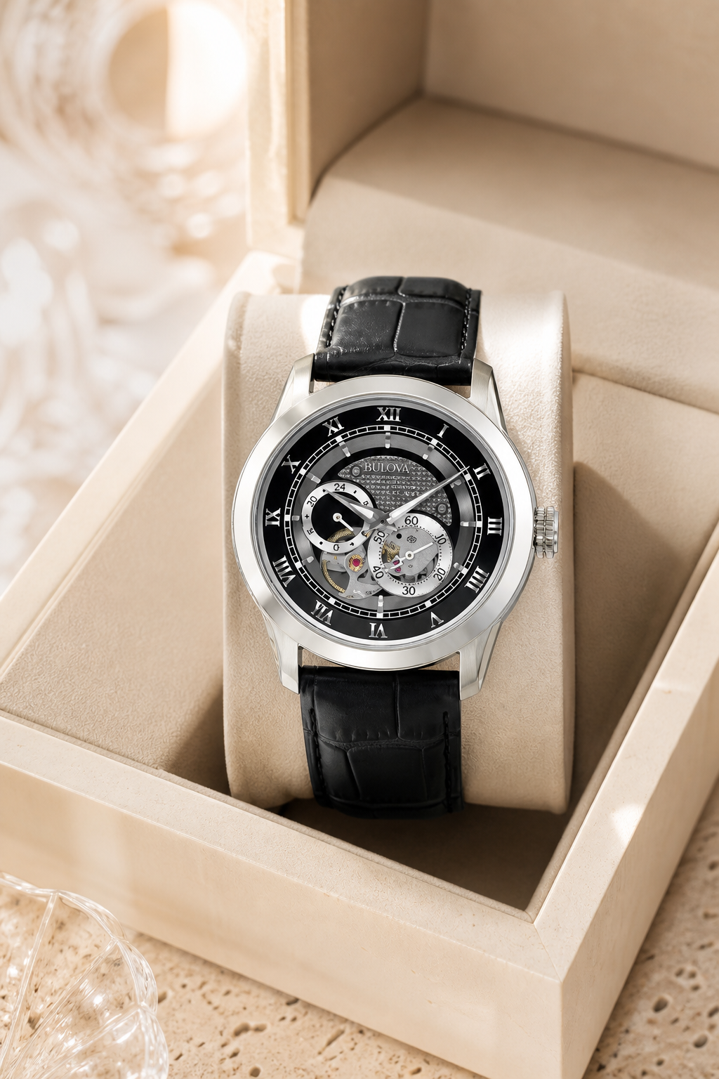 Bulova Sutton Black Leather 96A135 - view 5