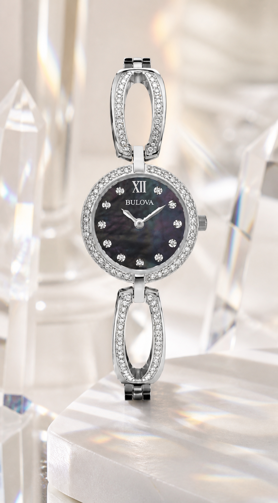 Bulova Crystal Black Open Loop 96L224 Women's - view 3