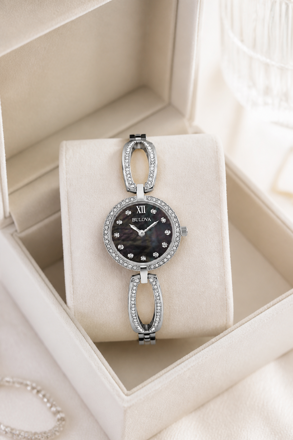 Bulova Crystal Black Open Loop 96L224 Women's - view 5