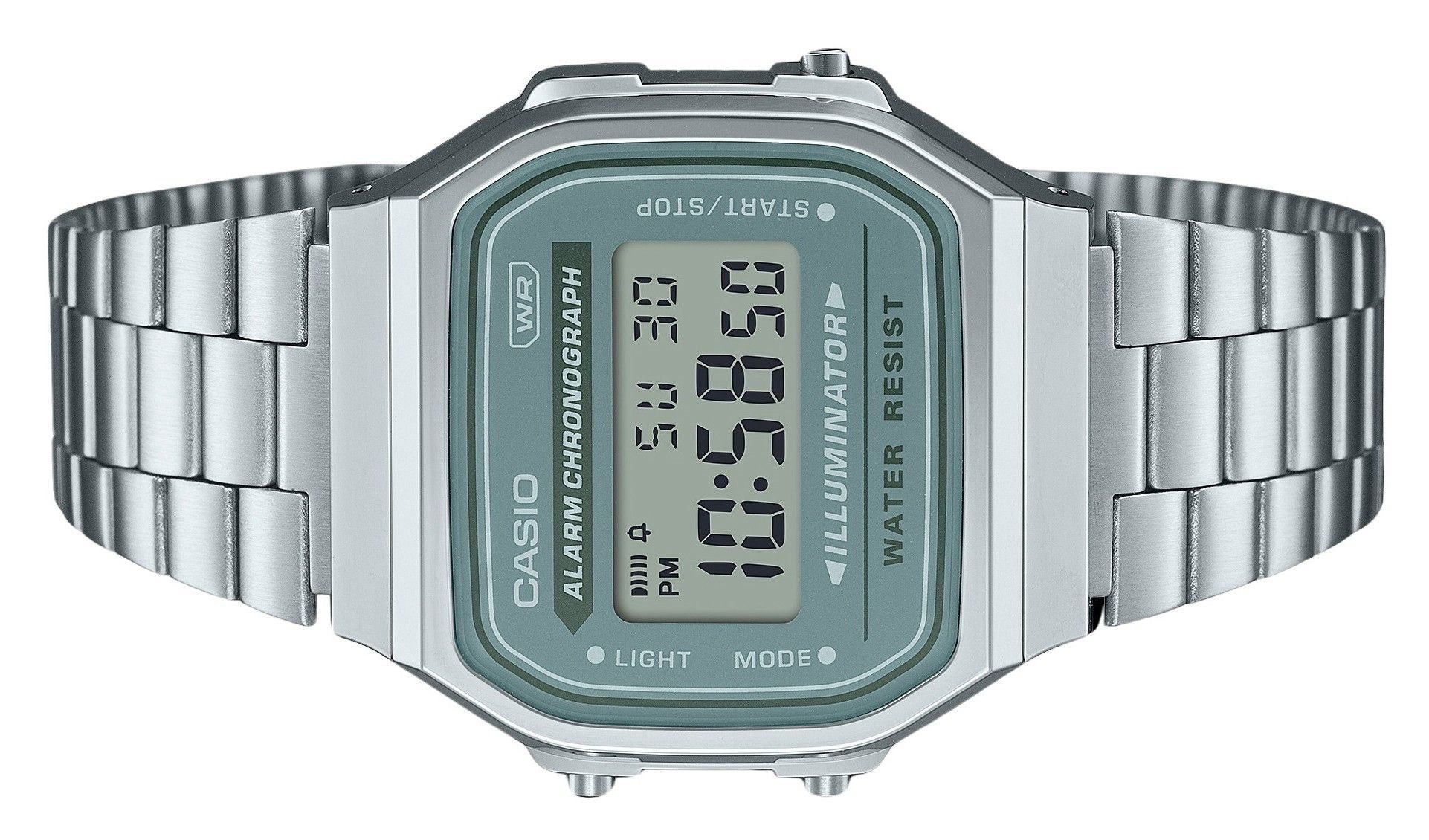 Casio Vintage Digital Stainless Steel Bracelet Quartz A168WA-3A Men's Watch
