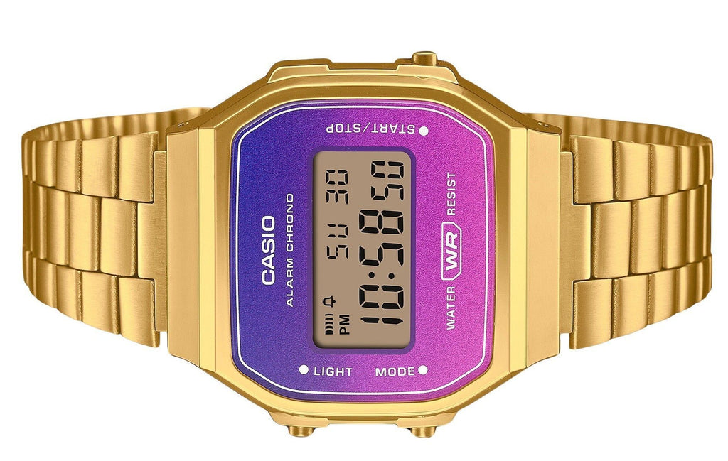 Casio Vintage Digital Gold Tone Stainless Steel Bracelet Quartz A168WERG-2A Unisex Watch
