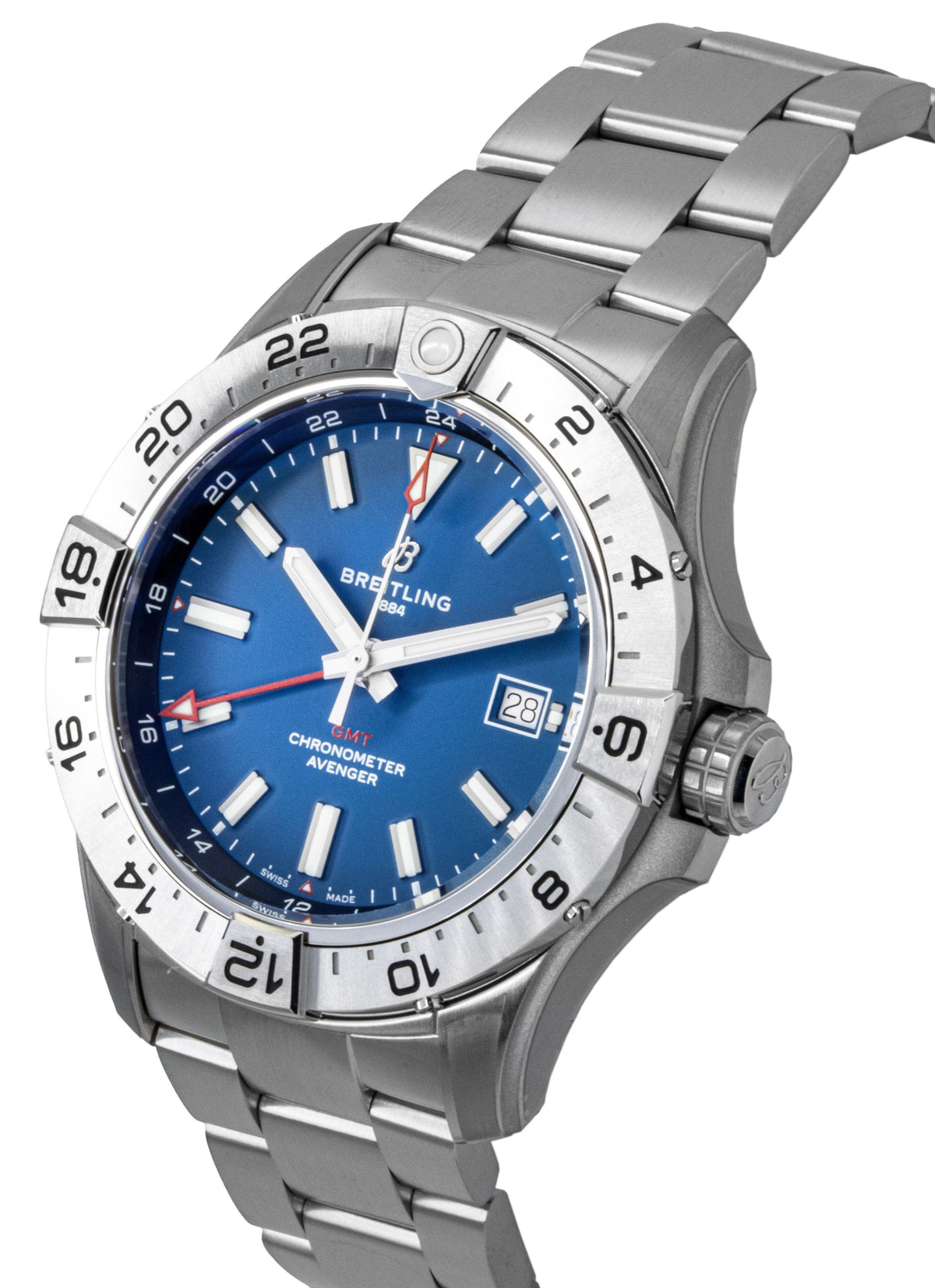 Breitling Avenger GMT roestvrij staal blauwe wijzerplaat automatisch duiker A32320101C1A1 300M herenhorloge