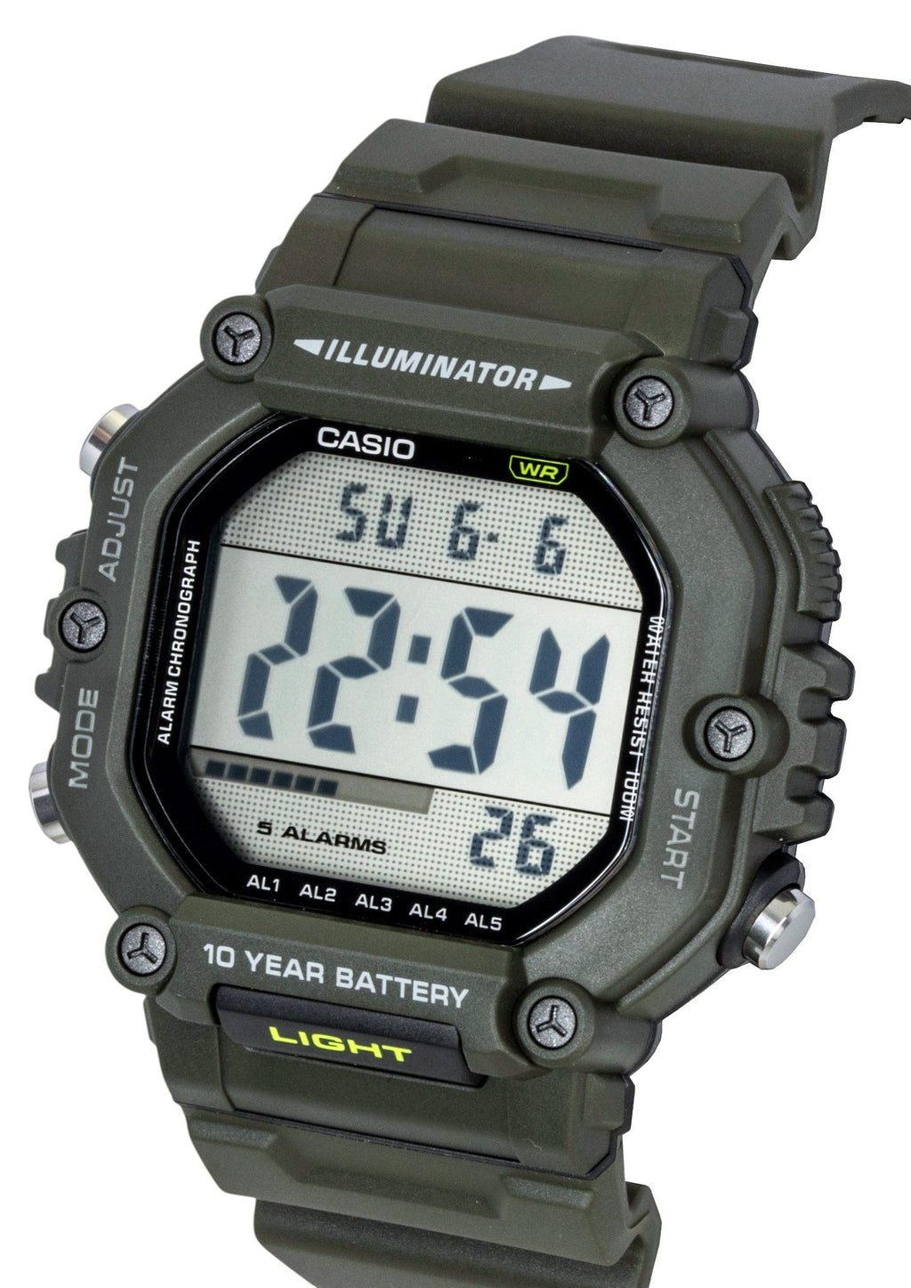 Casio Digital Extra Long Resin Strap Quartz AE-1600HX-3AV 100M Unisex Watch