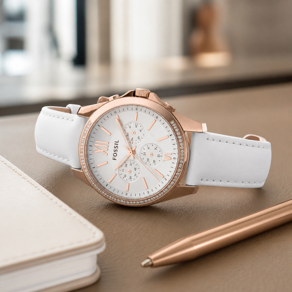 Fossil AM4486 women's watch - executive desk view