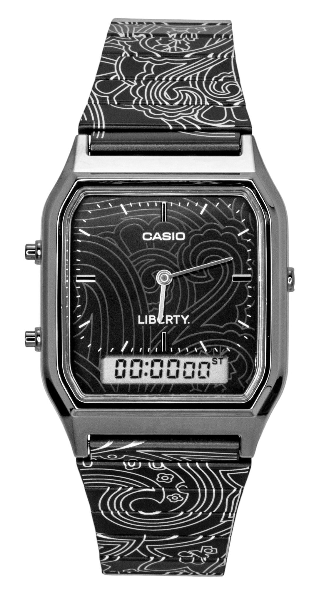 Casio Vintage Liberty Analog Digital Black Dial Quartz AQ-230EBLT-1A Unisex Watch