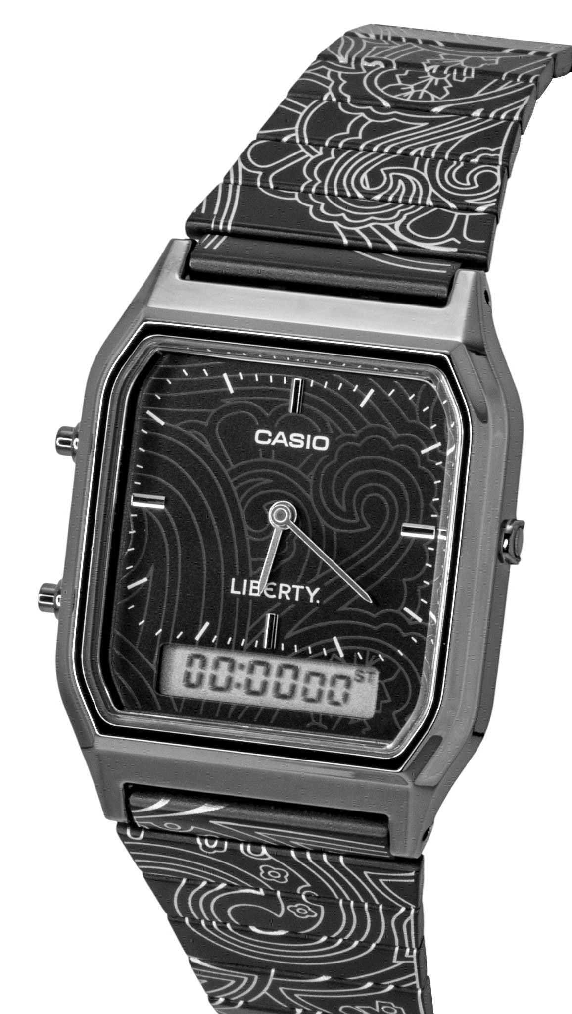 Casio Vintage Liberty Analog Digital Black Dial Quartz AQ-230EBLT-1A Unisex Watch