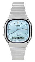Casio Vintage Analog Digital Stainless Steel Light Blue Dial Quartz AQ-240E-2A Unisex Watch
