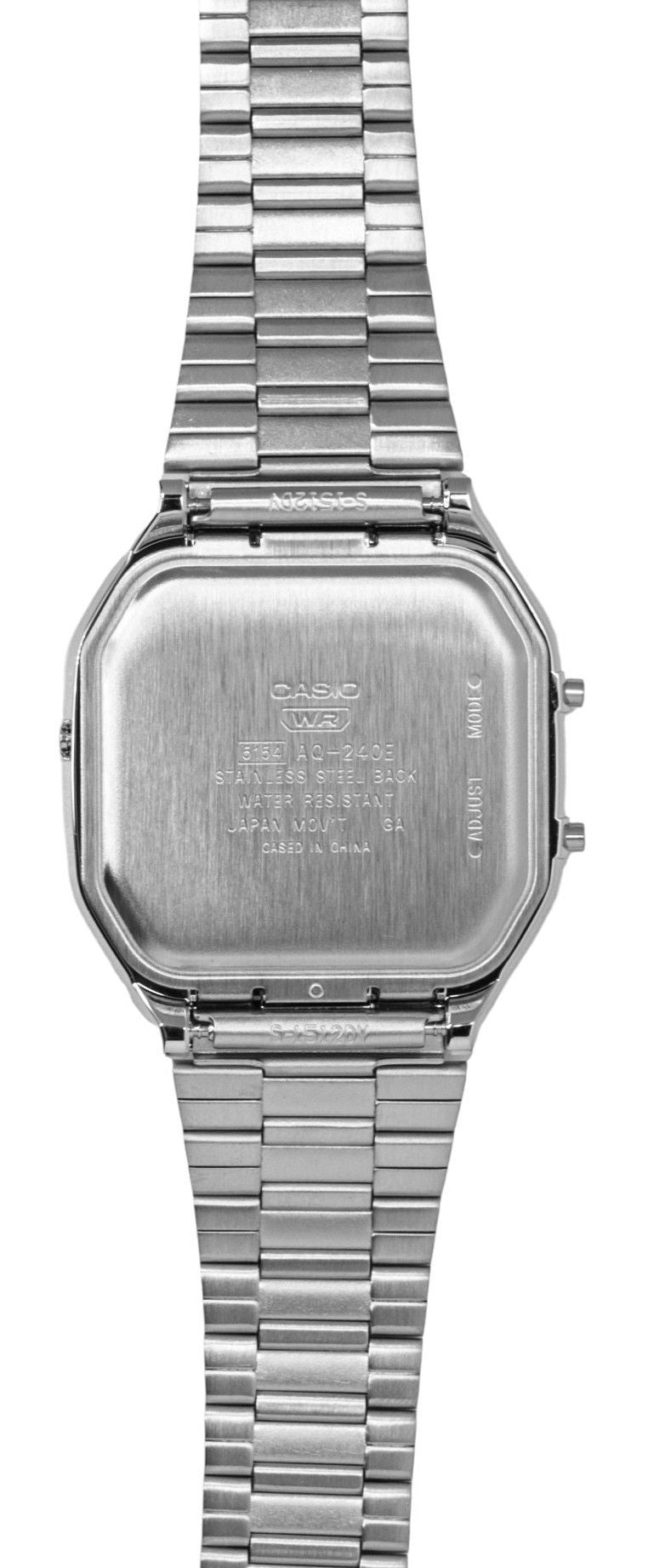 Casio Vintage Analog Digital Orange Dial Stainless Steel Quartz AQ-240E-4A Unisex Watch
