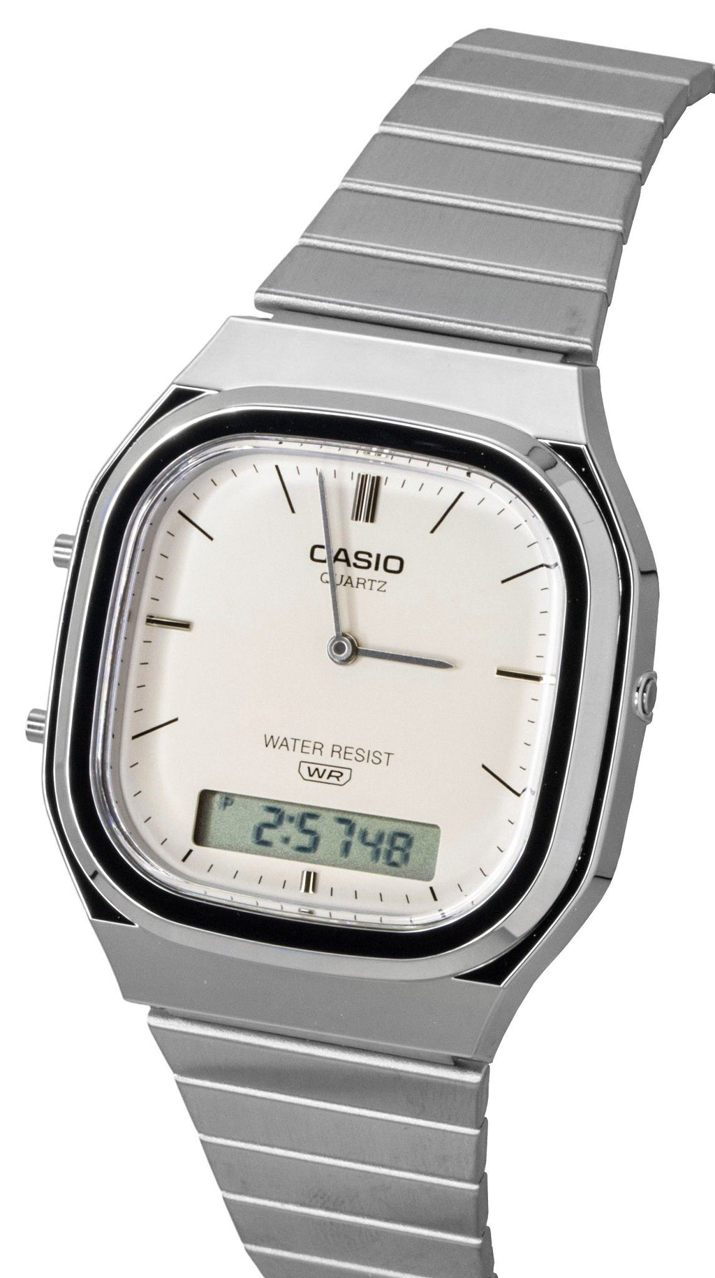Casio Vintage Analog Digital Off White Dial Quartz AQ-240E-7A2 Unisex Watch