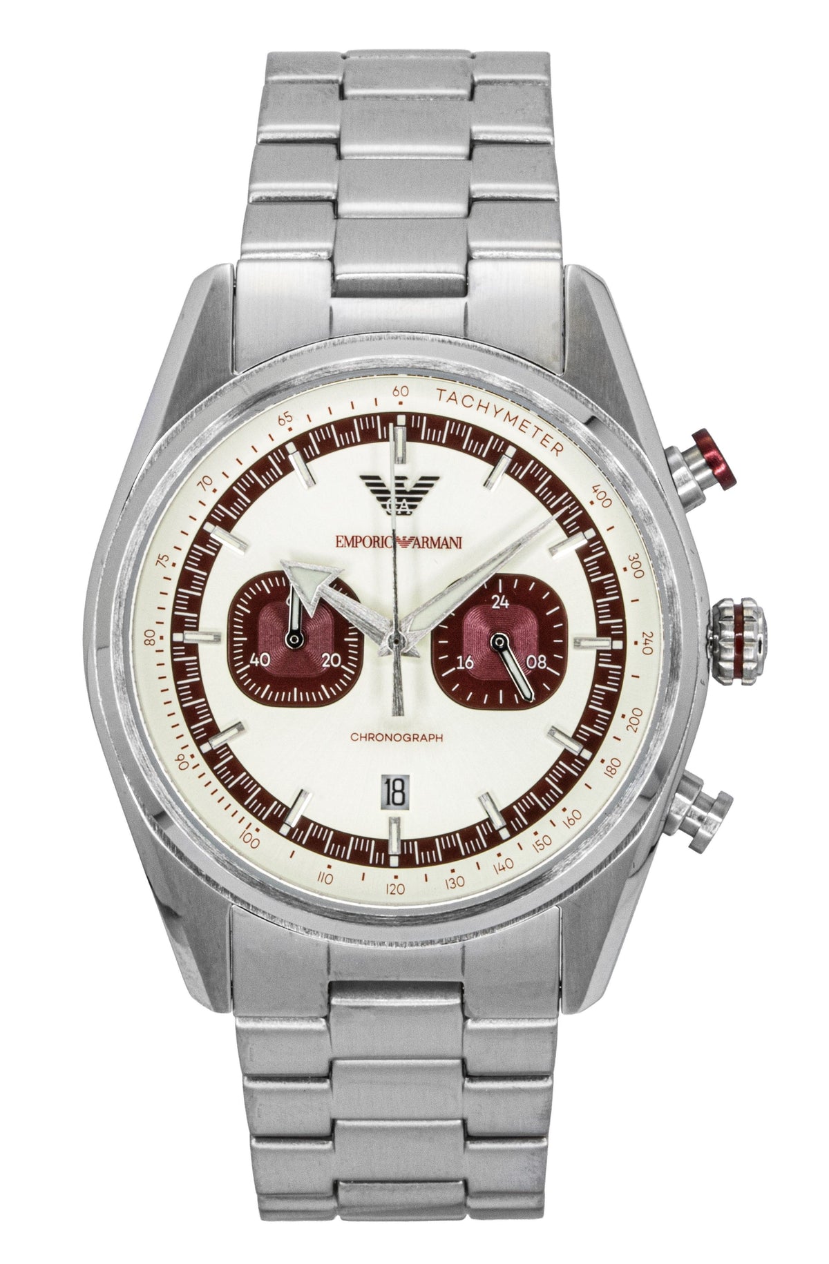 Emporio Armani chronograaf roestvrij staal meerkleurige wijzerplaat quartz AR11645 herenhorloge