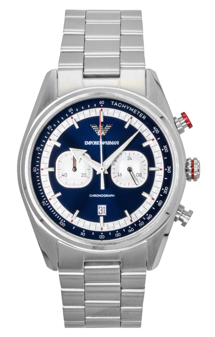 Emporio Armani Racer Chronograph Edelstahl Zifferblatt Blau Quarz AR11676 Herrenuhr