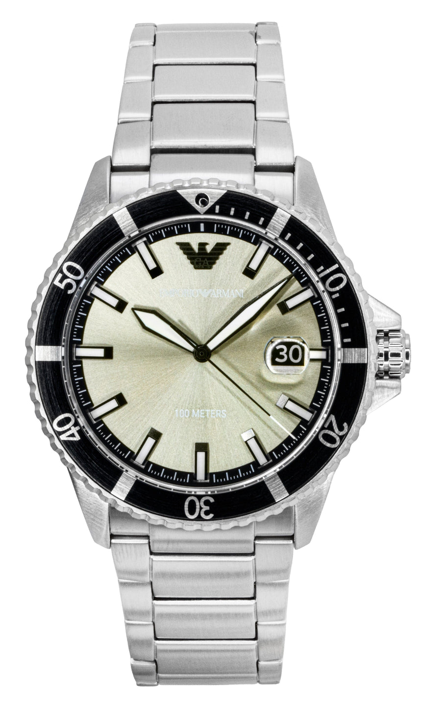 Emporio Armani World Explorer Herrenuhr Edelstahl, graues Zifferblatt, Quarz, AR11683, 100M
