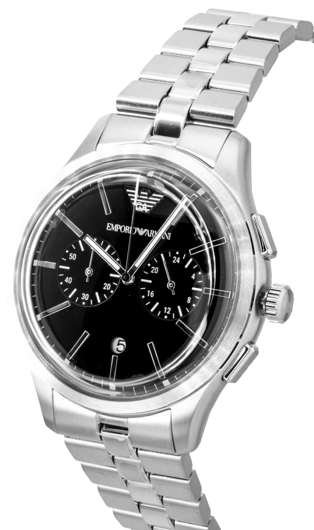 Emporio Armani chronograaf roestvrij staal zwarte wijzerplaat quartz AR11691 herenhorloge