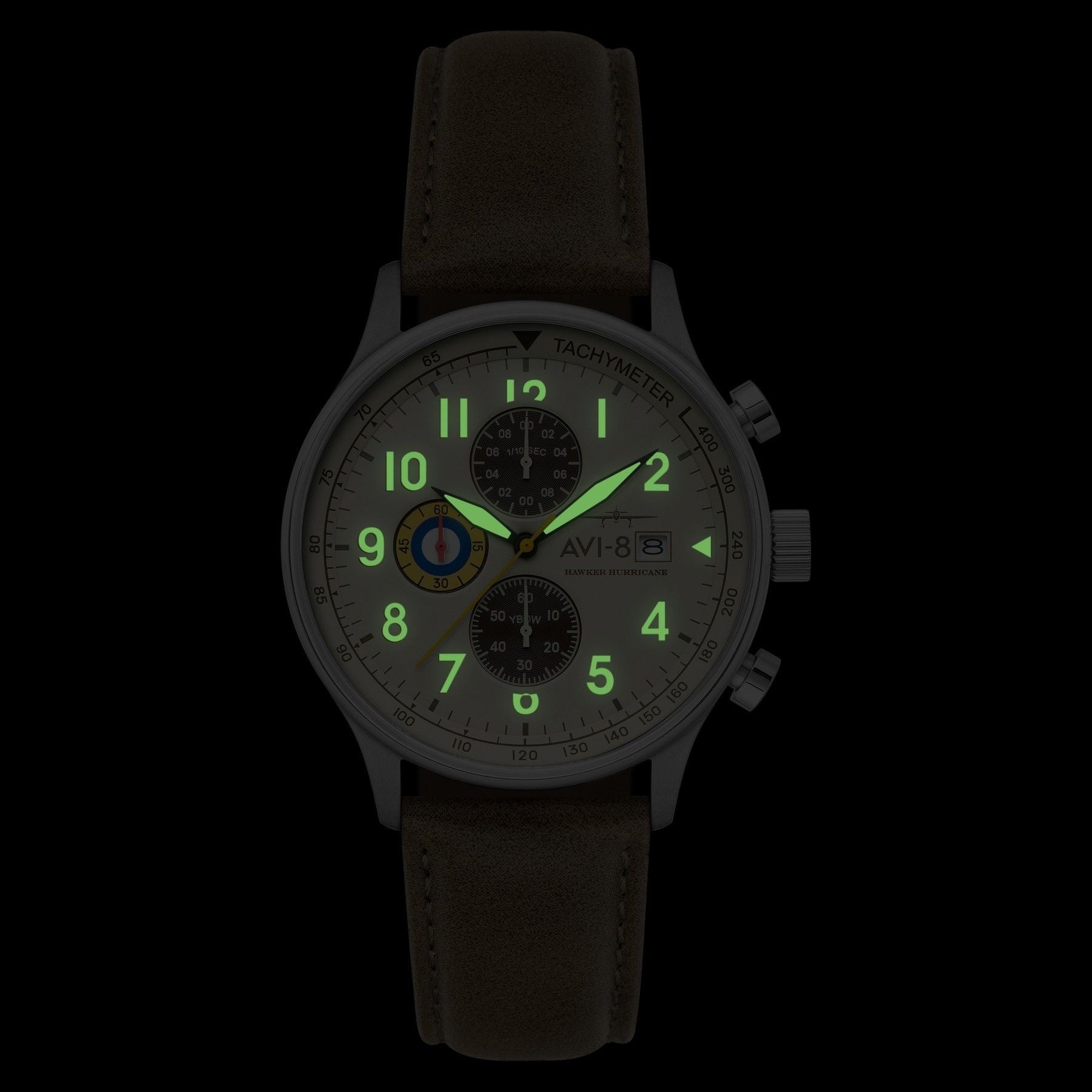 AVI-8 Hawker Hurricane Classic Chronograph Khaki Dial Quartz AV-4011-1B Men's Watch With Extra Strap