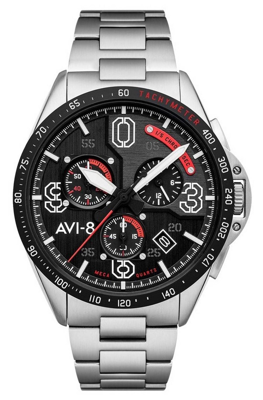 AVI-8 P-51 Mustang Legion Blakeslee Pilot Chronograph Schwarzes Zifferblatt Quarz AV-4077-11 Herrenuhr