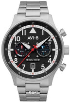 AVI-8 Hawker Hurricane Carey Dual Time Rangoon Schwarz Zifferblatt Quarz AV-4088-11 Herrenuhr