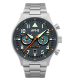 AVI-8 Hawker Hurricane Carey Dual Time Gütersloh Edelstahl Blaues Zifferblatt Quarz AV-4088-22 Herrenuhr