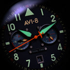 AVI-8 Hawker Hurricane Carey Dual Time Gütersloh Edelstahl Blaues Zifferblatt Quarz AV-4088-22 Herrenuhr