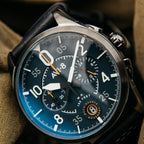 AVI-8 Spitfire Lock Channel Blue Chronograph Quartz AV-4089-04 Men's Watch