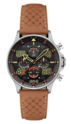 AVI-8 Hawker Typhoon Coningham Chronograph Baldwin Lederarmband Schwarzes Zifferblatt Quarz AV-4093-0B Herrenuhr