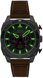 AVI-8 Hawker Hunter Atlas Dual Time Chronograph Forest Quartz AV-4100-01 Men's Watch