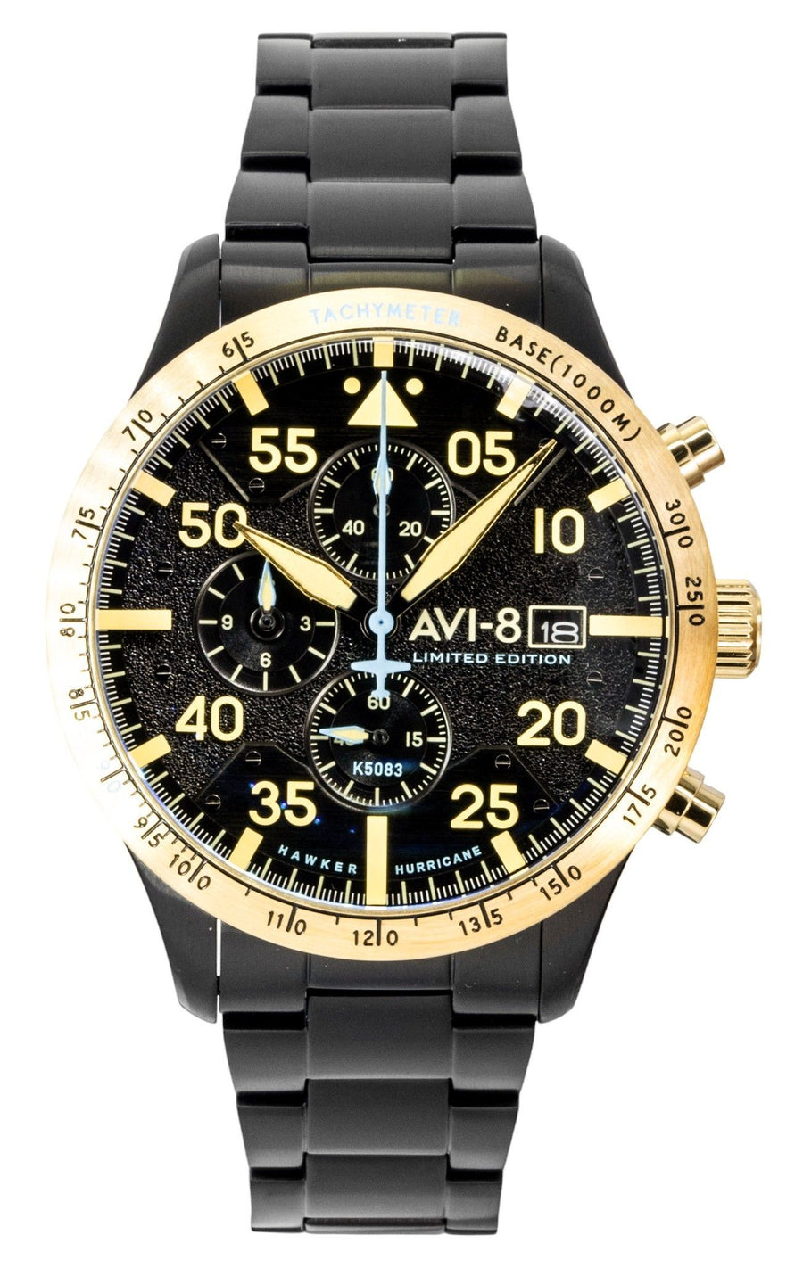 AVI-8 Hawker Hurricane Chronograph 90th Anniversary Limited Edition Altitude Black Dial Quartz AV-4130-55 Men's Watch