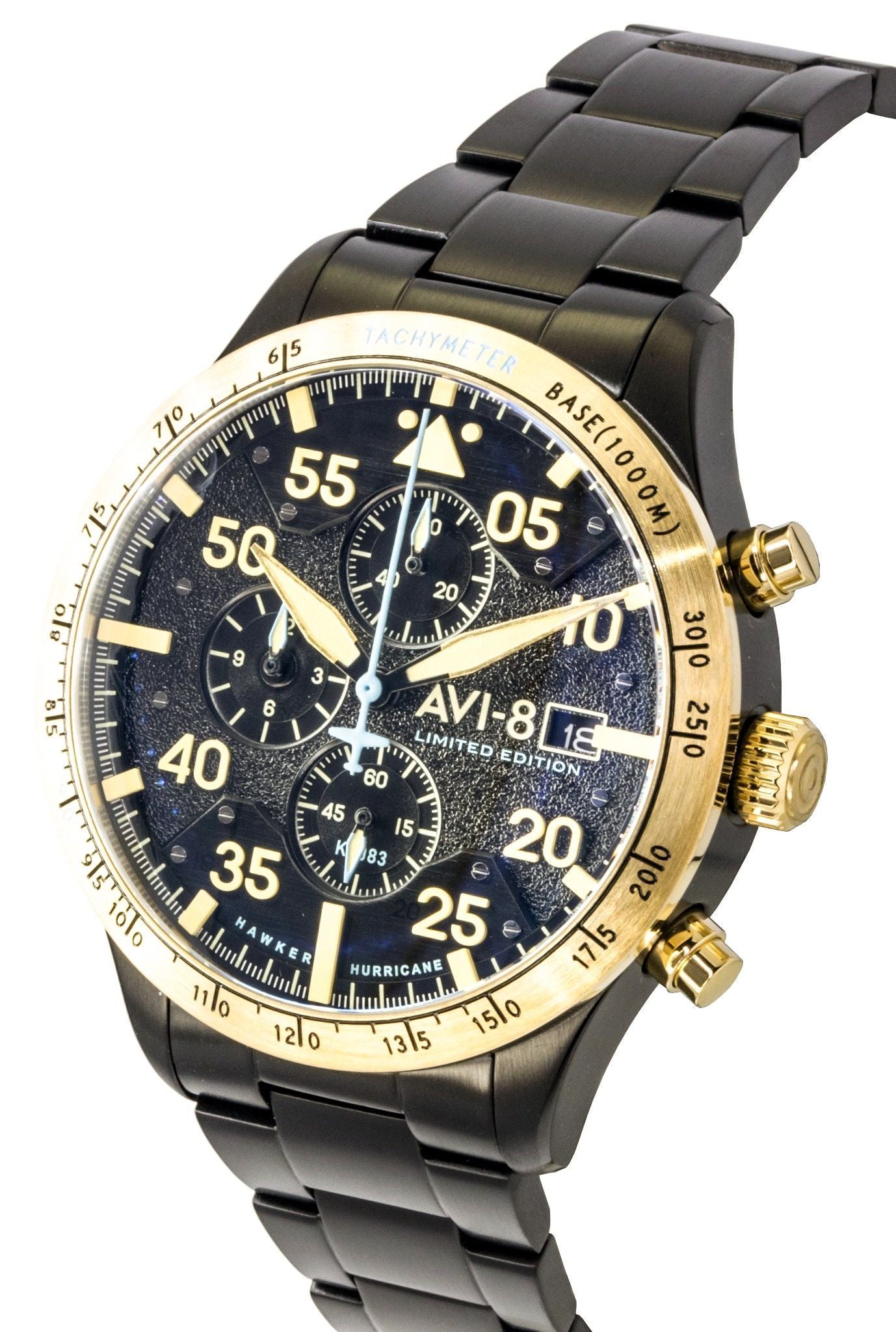 AVI-8 Hawker Hurricane Chronograph 90th Anniversary Limited Edition Altitude Black Dial Quartz AV-4130-55 Men's Watch
