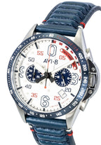 AVI-8 P-51 Mustang Kindelberger Chronograph 85th Anniversary Limited Edition Silver Dial Quarz AV-4143-01 Herrenuhr