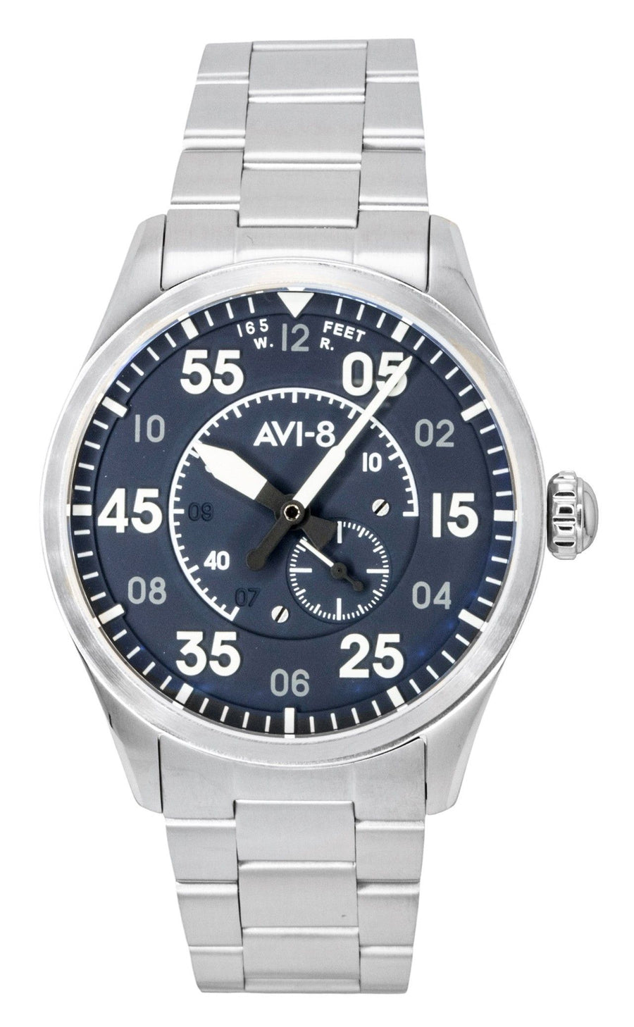 AVI-8 Spitfire Type 300 Edelstahl Sky Gauge Blaues Zifferblatt Automatik AV-4147-11 Herrenuhr