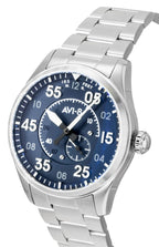 AVI-8 Spitfire Type 300 Stainless Steel Sky Gauge Blue Dial Automatic AV-4147-11 Men's Watch