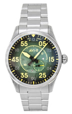 AVI 8 Spitfire Type 300 Tarmac Tracker Edelstahl Grünes Zifferblatt Automatik AV-4147-22 Herrenuhr