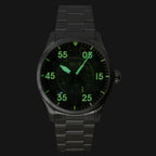 AVI 8 Spitfire Type 300 Tarmac Tracker Edelstahl Grünes Zifferblatt Automatik AV-4147-22 Herrenuhr