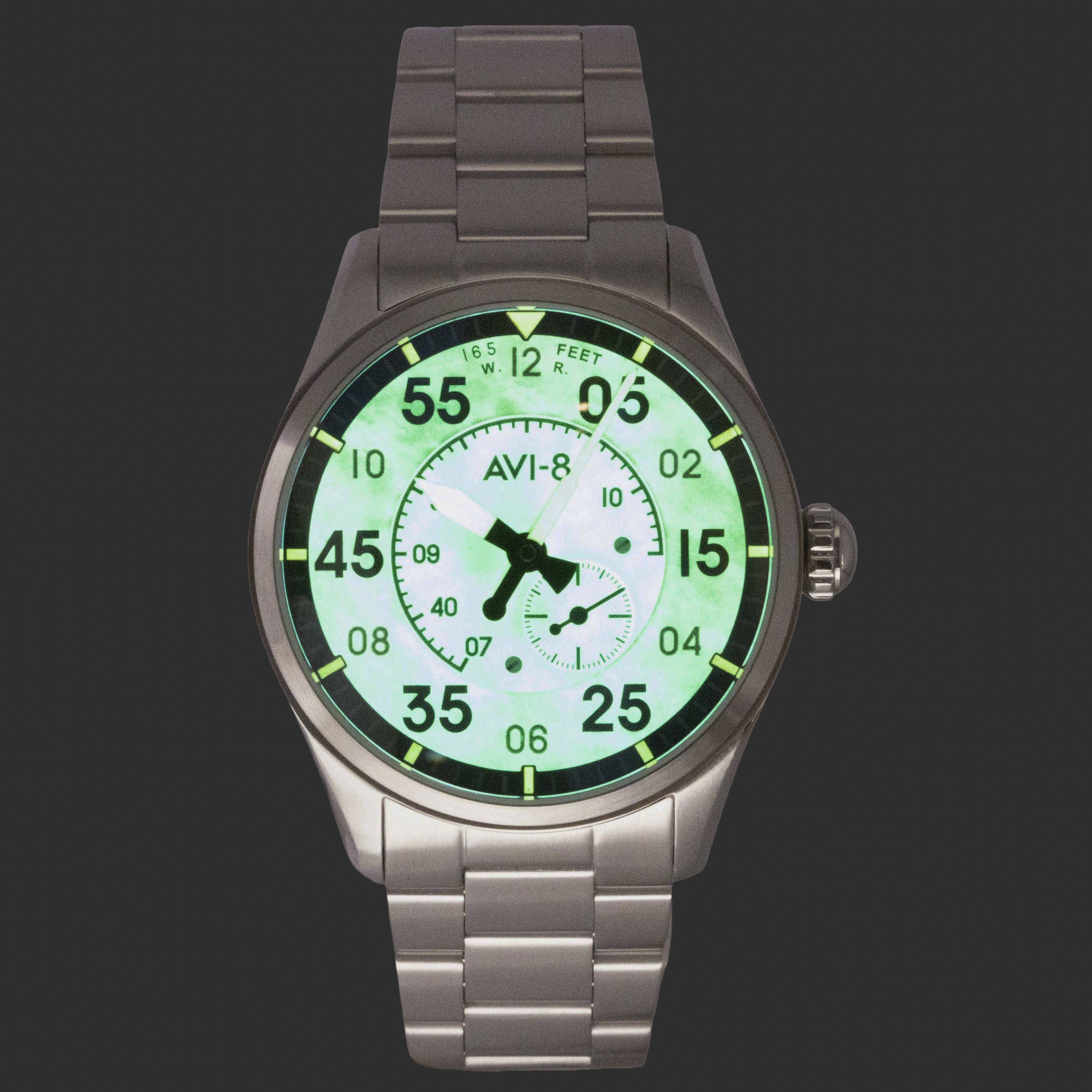 AVI-8 Spitfire Type 300 Pilot Panel Stainless Steel Cream Dial Automatic AV-4147-33 Men's Watch