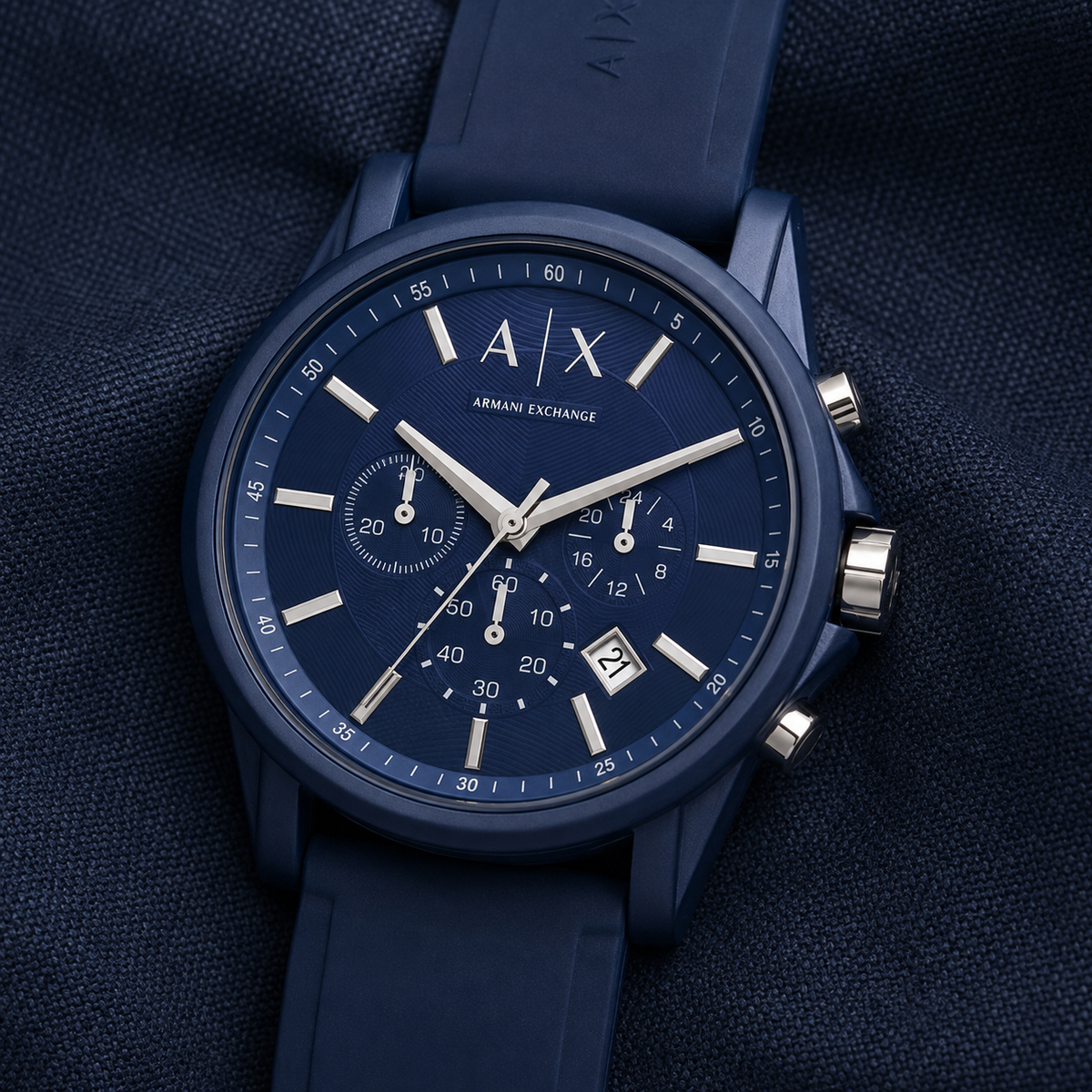 Armani Exchange AX1327 men's watch dial macro