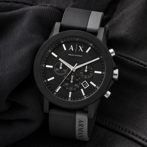 Armani Exchange AX1331 men's watch on black fabric