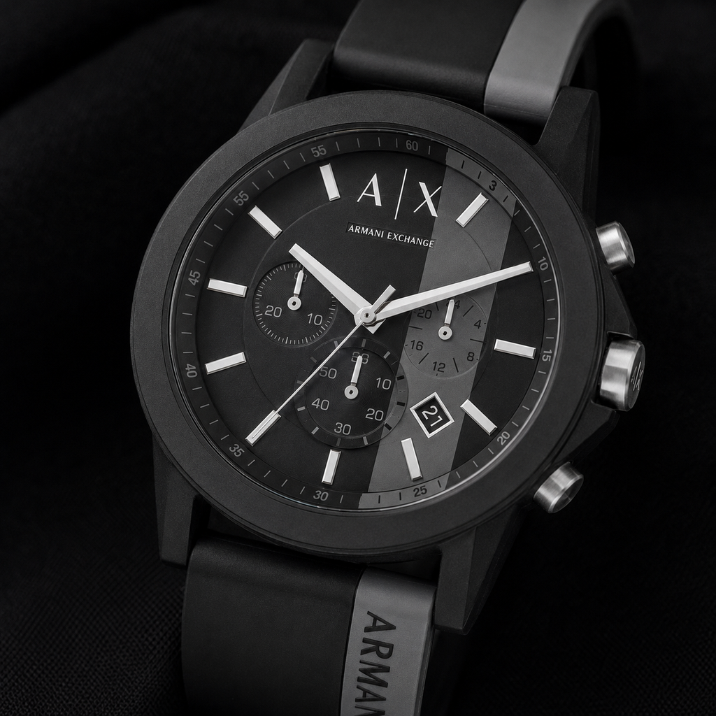Armani Exchange AX1331 men's watch dial macro