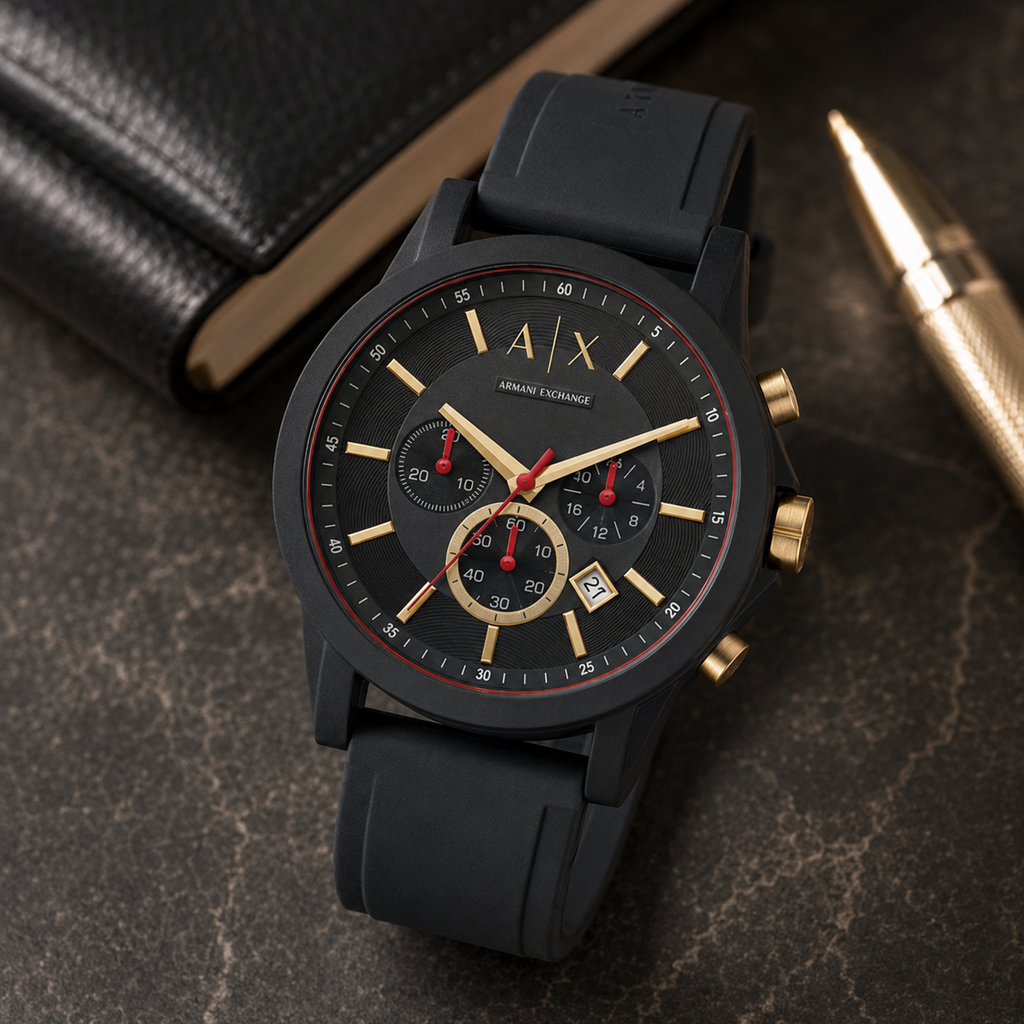 Armani Exchange AX1335 men's watch premium desk scene