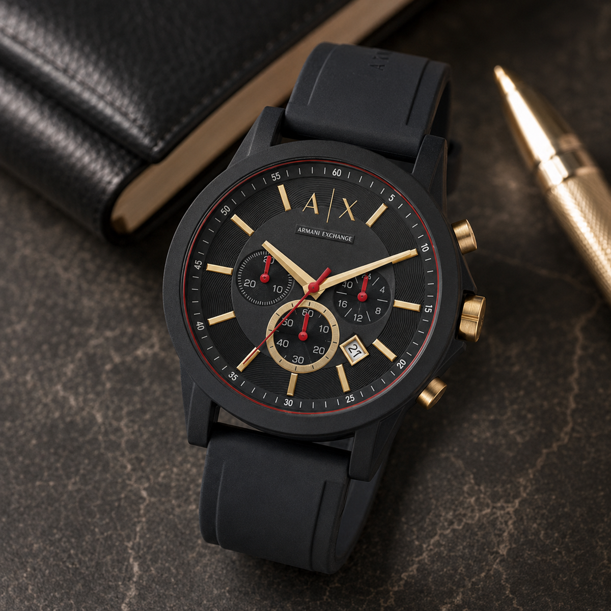 Armani Exchange AX1335 men's watch premium desk scene