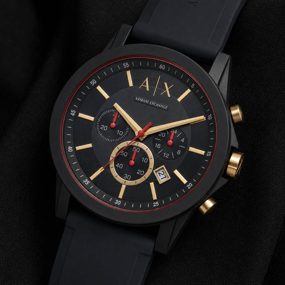 Armani Exchange AX1335 men's watch dial macro